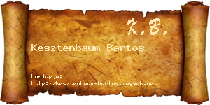 Kesztenbaum Bartos névjegykártya